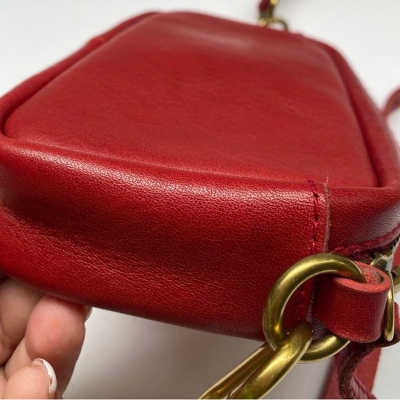 NEW Madewell “The Carabiner” Leather Crossbody Red - Picture 2 of 7